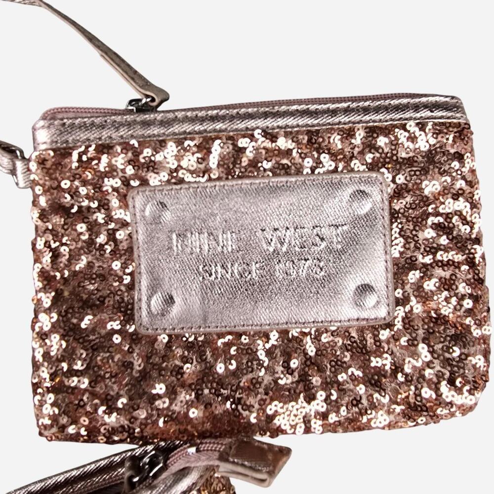 Nine West Rose gold sequin tote bag and wristlet set - Picture 2 of 6